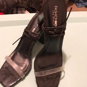 Size 10 black strap heels